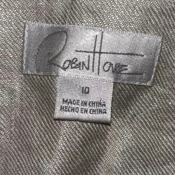 Robin Howe women’s 100% metallic linen short sleeve tie front jacket (size 10) - Picture 2 of 5